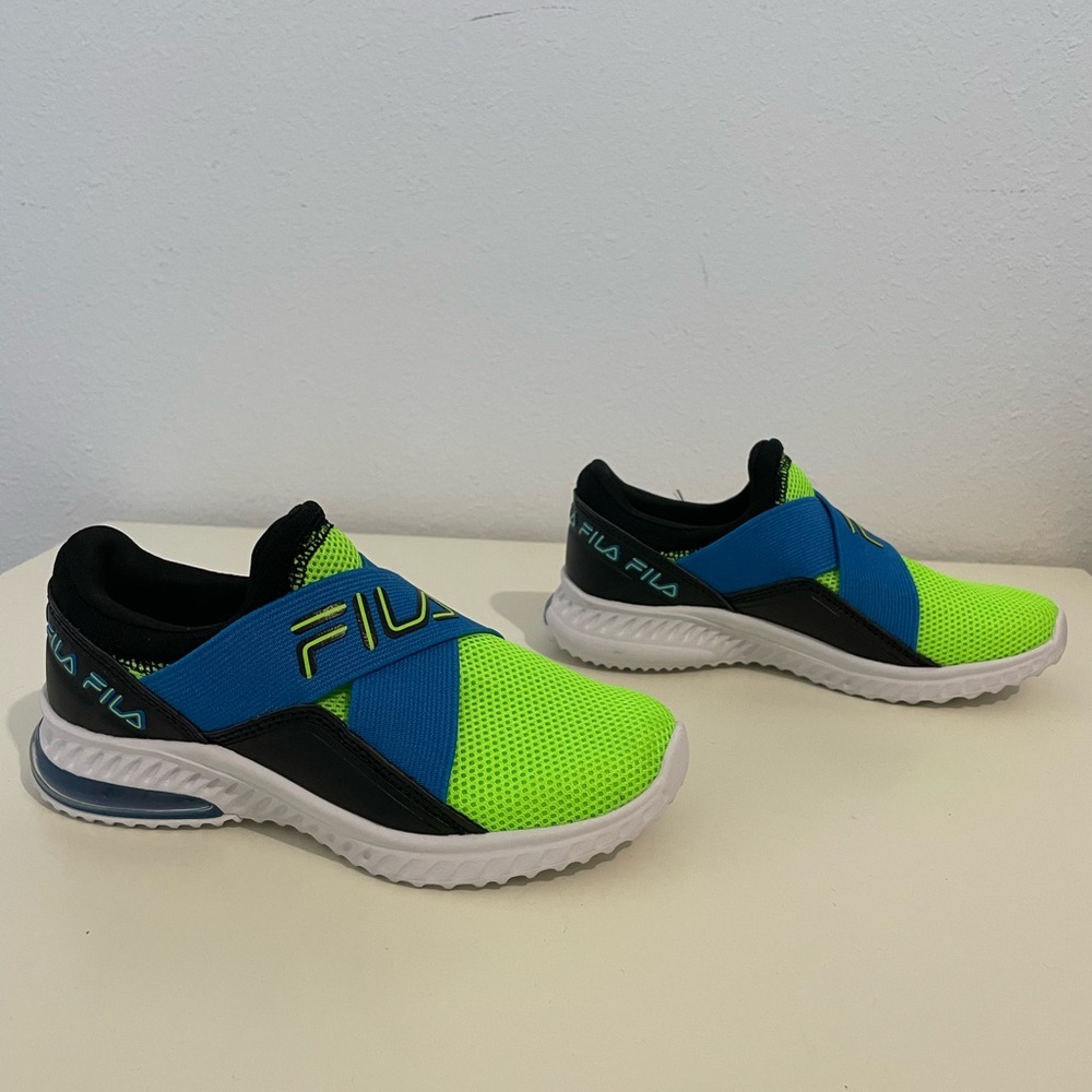 Fila Neon Green and Blue Sneakers - Picture 2 of 7